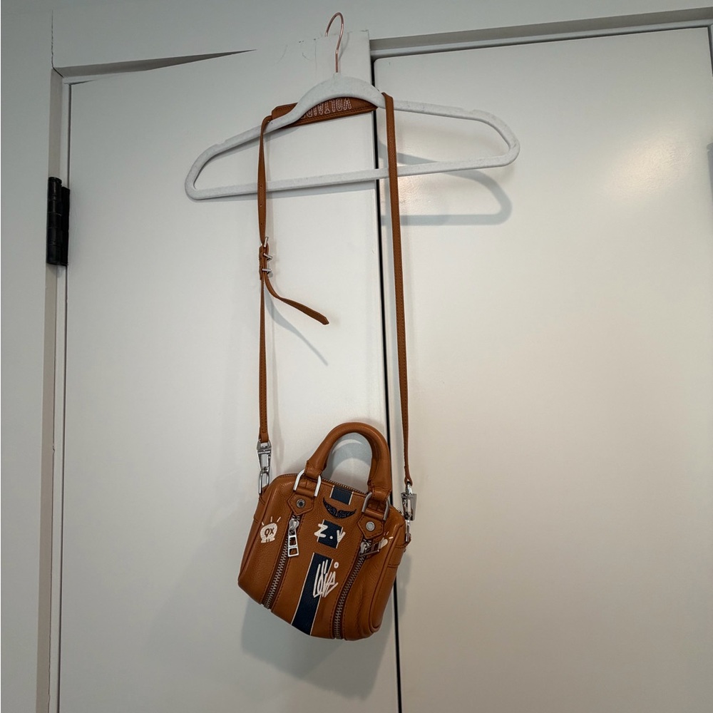 Zadig & Voltaire Tan and Blue Crossbody Bag